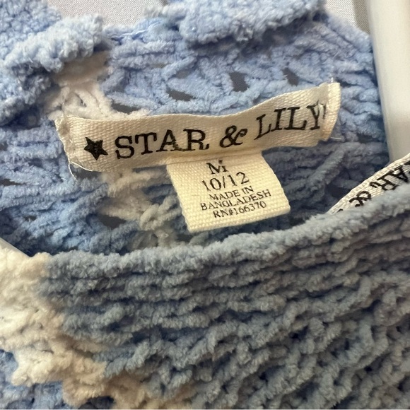 Girls cozy blue and white sweater by Star & Lily - size M (10-12) New With Tags - Picture 8 of 10